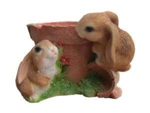 Зайцы у горшочка, H – 17 см, D – 15 см